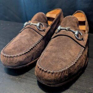 Gucci brown horsebit suede loafers Size 11
